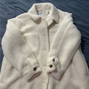 Old Navy Women's Off-White Teddy Jacket